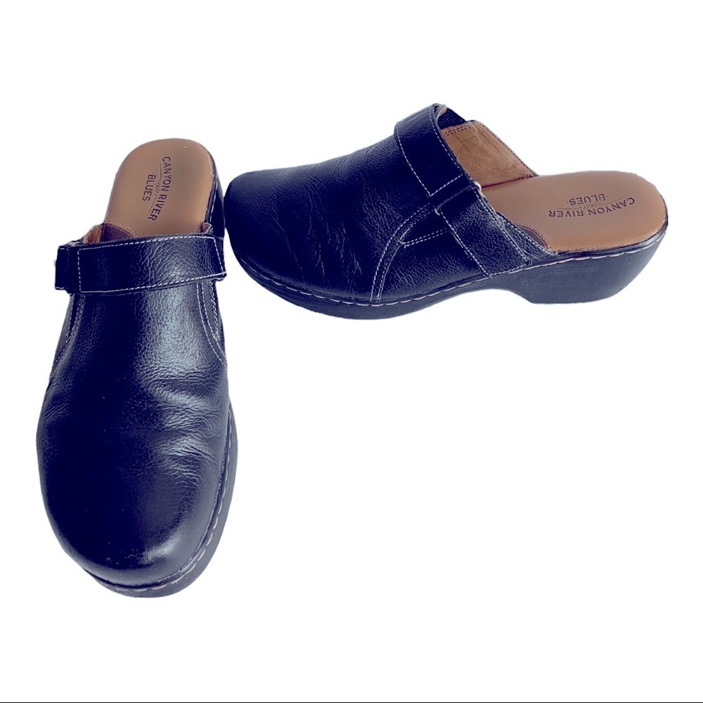 Canyon River Blues Leather Clogs Sz 8 - Picture 6 of 10